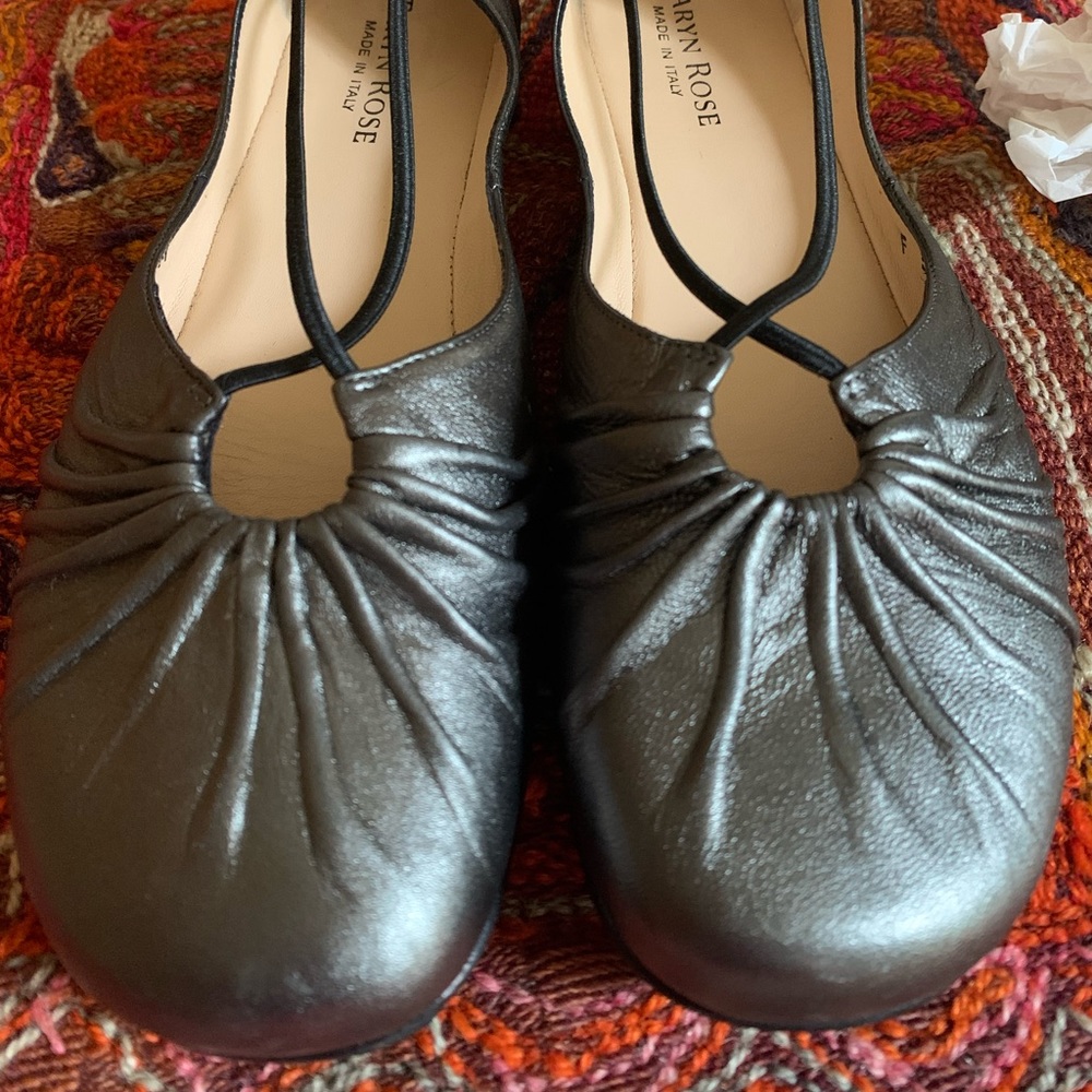 TARYN ROSE FLATS - Olive Green Metallic - New!